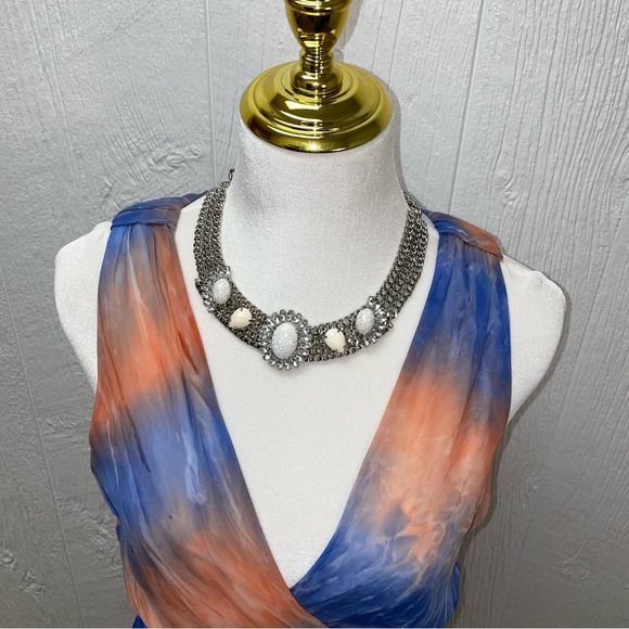 Paper Doll Dress! Size Medium! Evening Cocktail Party Hi-Lo Pastel Watercolor - Picture 5 of 16